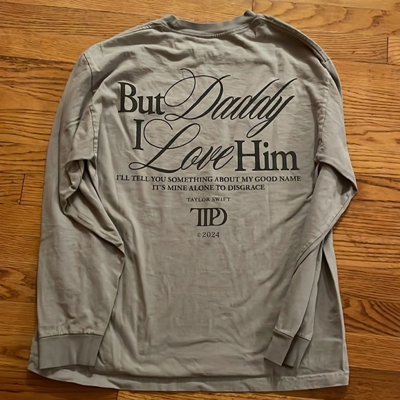 Taylor Swift Tops - Taylor Swift TTPD “but daddy I love him” limited edition long sleeve tee size L
